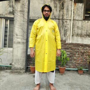 ইয়োলো কালার মোটা চাইনিজ ফেব্রিকের রেইনকোট
