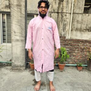 পিঙ্ক কালার মোটা চাইনিজ ফেব্রিকের রেইনকোট